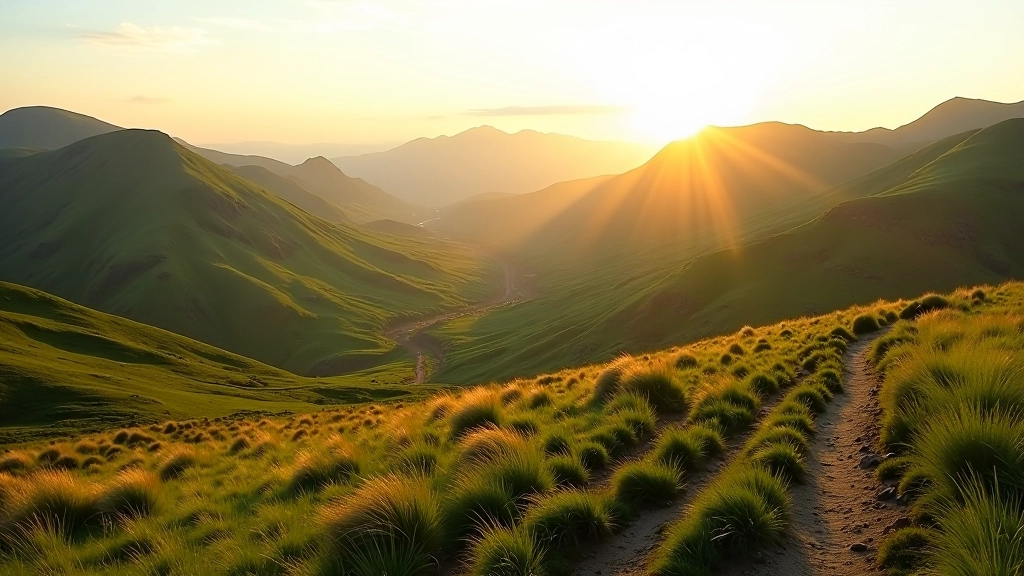 Mountain vista with hiking trail